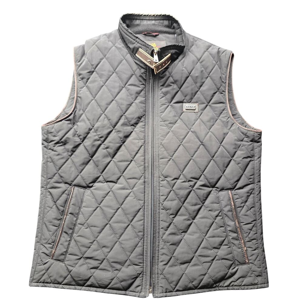 HACO Otwin Men's Black Quilted Zip Vest Size M Made in Turkey